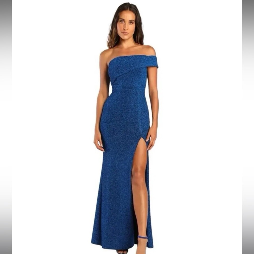 Lulus Formal One Shoulder Dress - Royal Blue